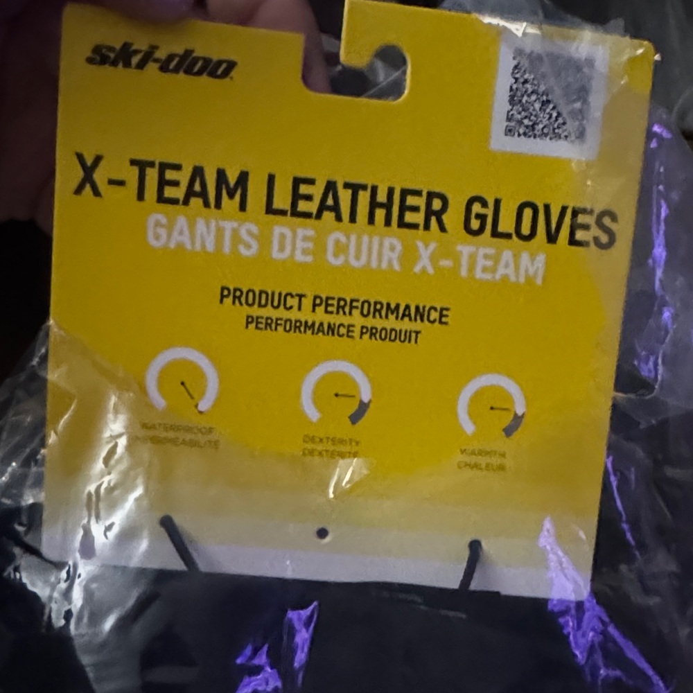 Ski-Doo X-Team Leather Gloves - Black/Kahki. US only